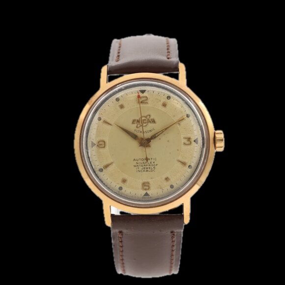 Vintage Enicar Ultraflex Men's Automatic Wristwatch 1560 Steel & 18k Gold Plated - Picture 4 of 5